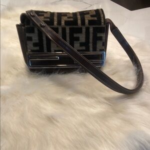 Designer Black and Brown Shoulder Bag